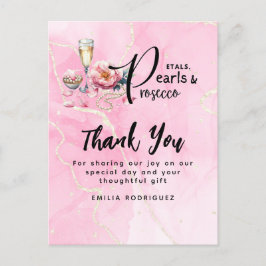 Postal Petals Pearls Prosecco favorece a la ducha de novi