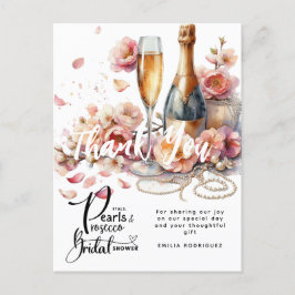 Postal Petals Pearls Prosecco favorece la ducha de novia