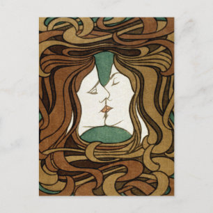 Postal Peter Behrens Beso Amor Arte Nuevo Abstracto