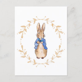 Postal Peter el conejo sostiene una mariposa azul