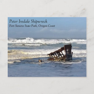 Postal Peter Iredale Shipwreck, costa de Oregón