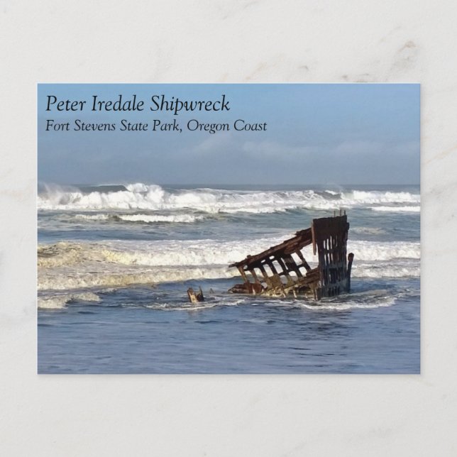 Postal Peter Iredale Shipwreck, costa de Oregón (Anverso)