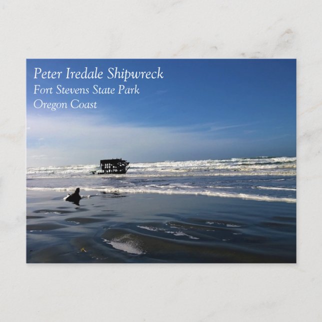 Postal Peter Iredale Shipwreck, costa de Oregón (Anverso)