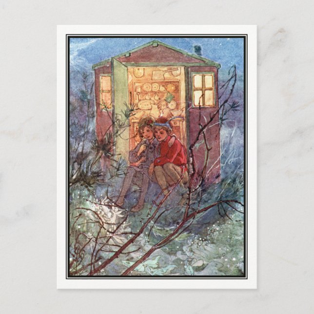 Postal Peter Pan y Wendy de Alice B. Woodward (Anverso)
