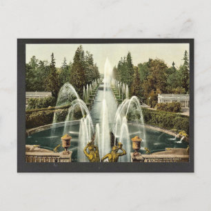 Postal Peterhof, hacia el mar, San Petersburgo, Rusia