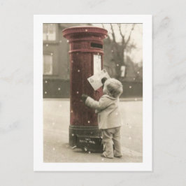 Postal Petit enfant postant sa lettre