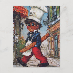 Postal Petit Poulbot chef cuisine