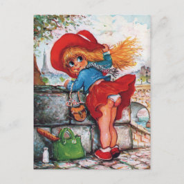 Postal Petit Poulbot en jupe