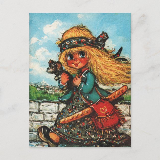 Postal Petit Poulbot hippie (Anverso)