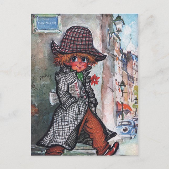 Postal Petit Poulbot Montmartre (Anverso)