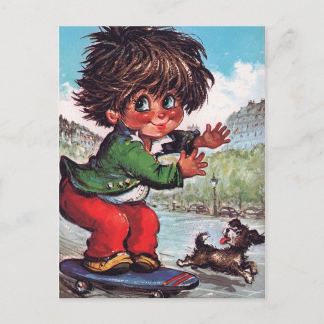 Postal Petit Poulbot skate (Anverso)