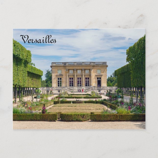 Postal Petit Trianon y el jardín francés en Versalles (Anverso)