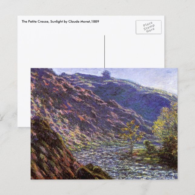 Postal Petite Creuse, Luz solar de Claude Monet (Anverso / Reverso)