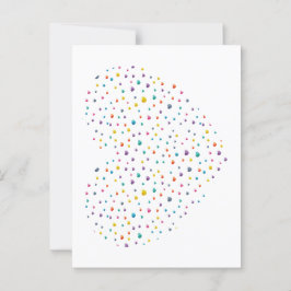 Postal Petits cœurs grand cœur - Aquarelle