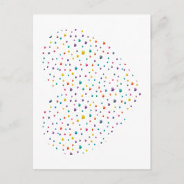 Postal Petits cœurs grand cœur - Aquarelle