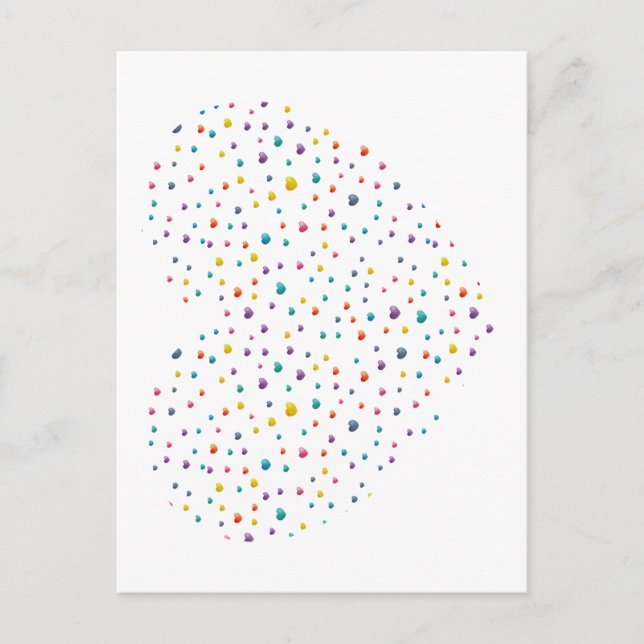 Postal Petits cœurs grand cœur - Aquarelle (Anverso)