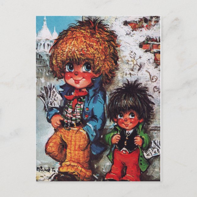 Postal Petits Poulbots journaux (Anverso)