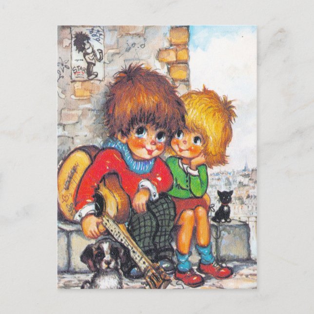 Postal Petits Poulbots musiciens (Anverso)