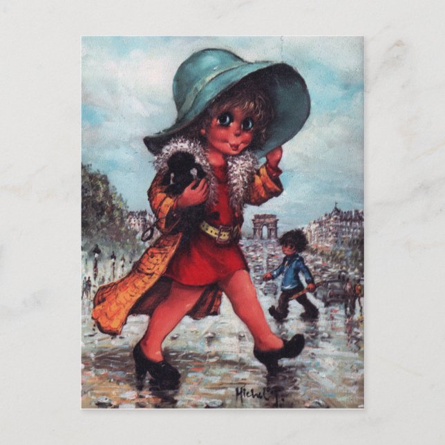 Postal Petits Poulbots sur les Champs Elysées (Anverso)