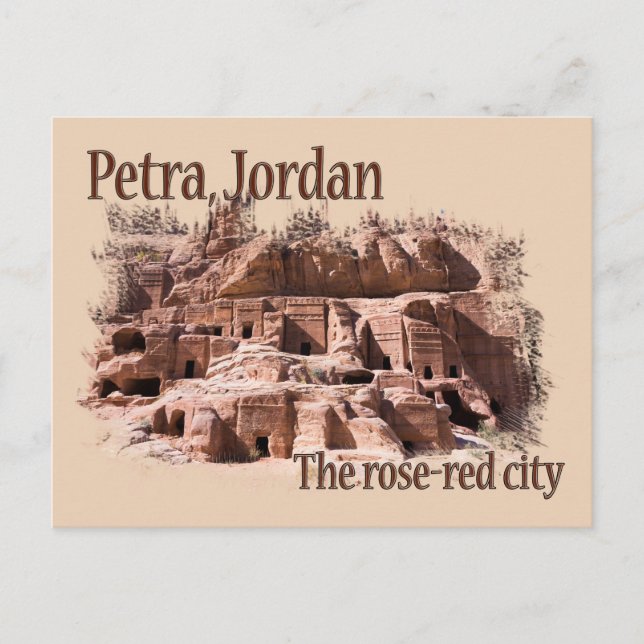 Postal Petra: Ciudad Roja Rosa (Anverso)
