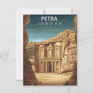 Postal Petra Jordania Antigua Ruinas Vintage