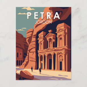 Postal Petra Jordania Viajes Arte Vintage