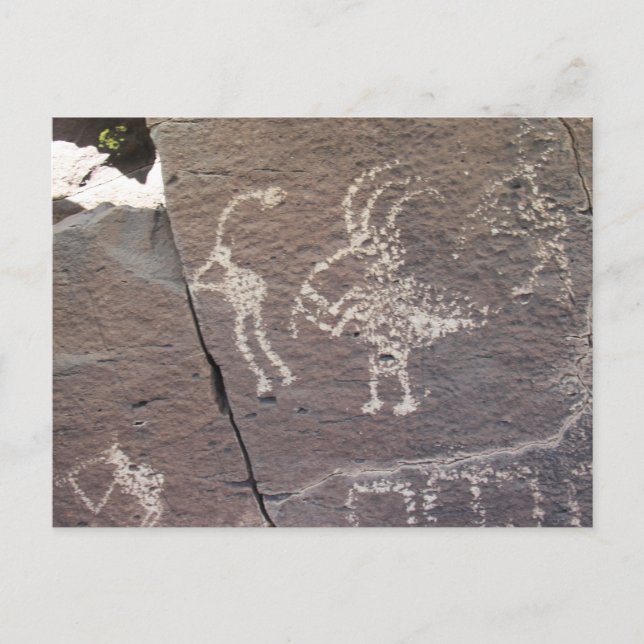 Postal Petroglifo de flautistas Santa Fe Nuevo México (Anverso)