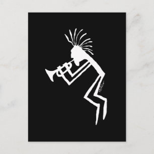 Postal Petroglifo jugador de trompeta de Kokopelli