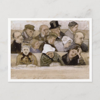 Postal Pew de la iglesia con fieles, Vincent van Gogh
