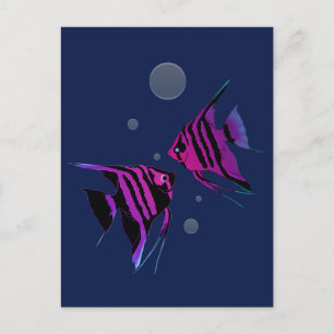 Postal Pez ángel neon