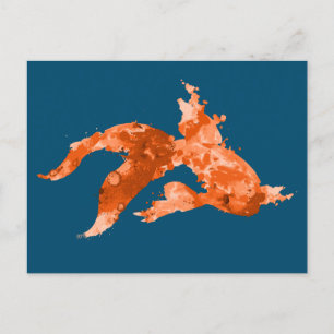 Postal pez dorado acuarela