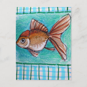 Postal Pez dorado de fantasía