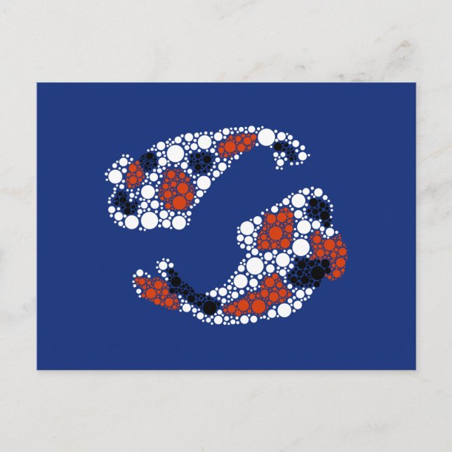 Postal Pez Koi Con Puntos (Anverso)