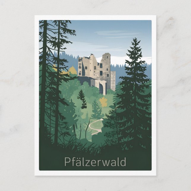 Postal Pfälzerwald Palatinate Forest Alemania vintage (Anverso)