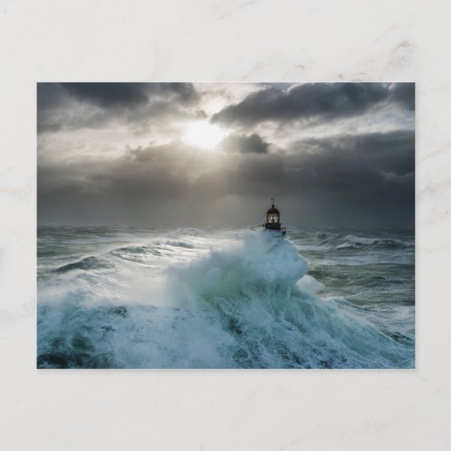 Postal Phare d'Ar-Men Finistère Francia (Anverso)