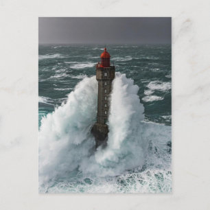 Postal Phare de la Jument tempête Finistère Francia