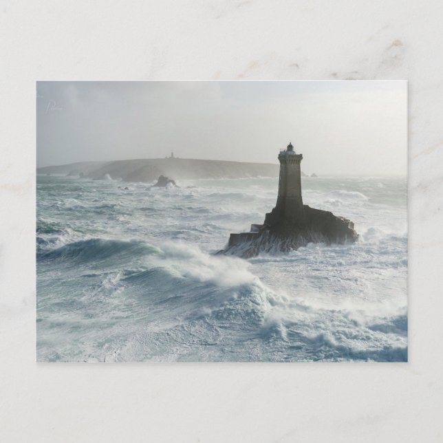 Postal Phare de la vieille Finistère Francia (Anverso)