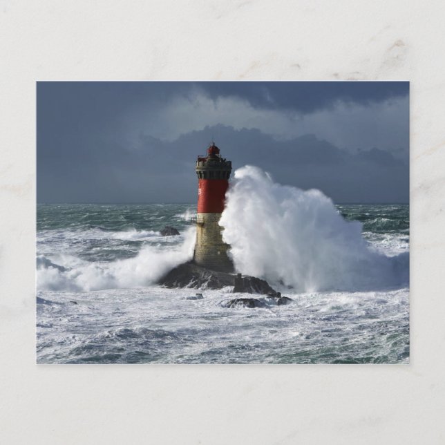 Postal Phare des Pierres Noires Finistère Francia (Anverso)