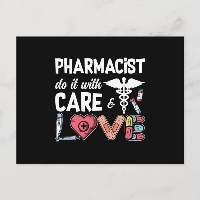 Postal Pharmacy Technician Pharmacist Do It With Care (Anverso)