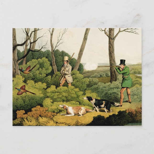 Postal 'Pheasant Shooting', pub. por Thomas McLean, 1820  (Anverso)