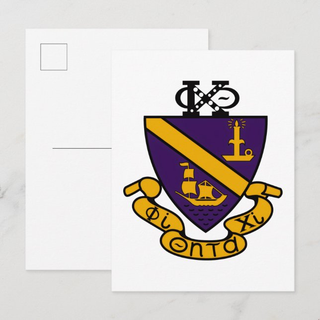 Postal Phi Chi Theta | Cresta de Color (Anverso / Reverso)