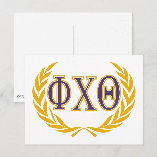 Postal Phi Chi Theta | Griego con Corona (Anverso / Reverso)
