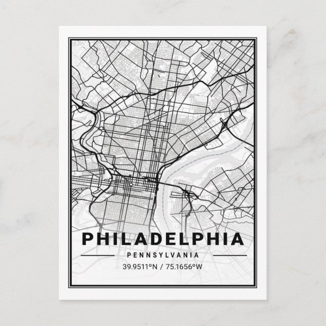Postal Philadelphia Pennsylvania USA Travel City Map (Anverso)