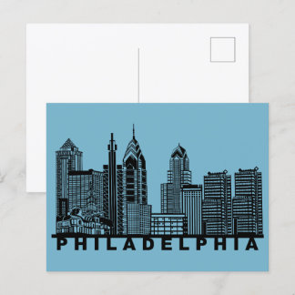 Postal Philadelphia Postcard – Iconic Skyline Silhouette 