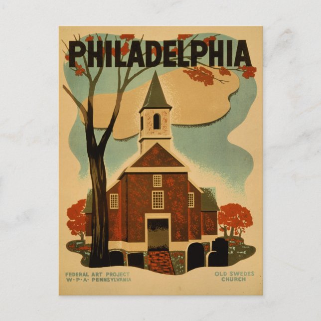 Postal Philadelphia vintage poster (Anverso)