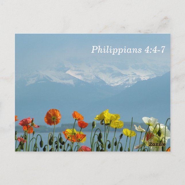 Postal Philippians 4:4-7 No se preocupe (Reverso)