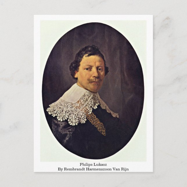 Postal Philips Lukasz Por Rembrandt Harmenszoon Van Rijn (Anverso)