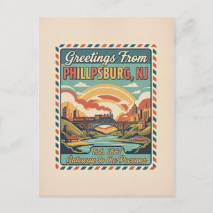 Postal Phillipsburg NJ Puerta de entrada a los Poconos Re