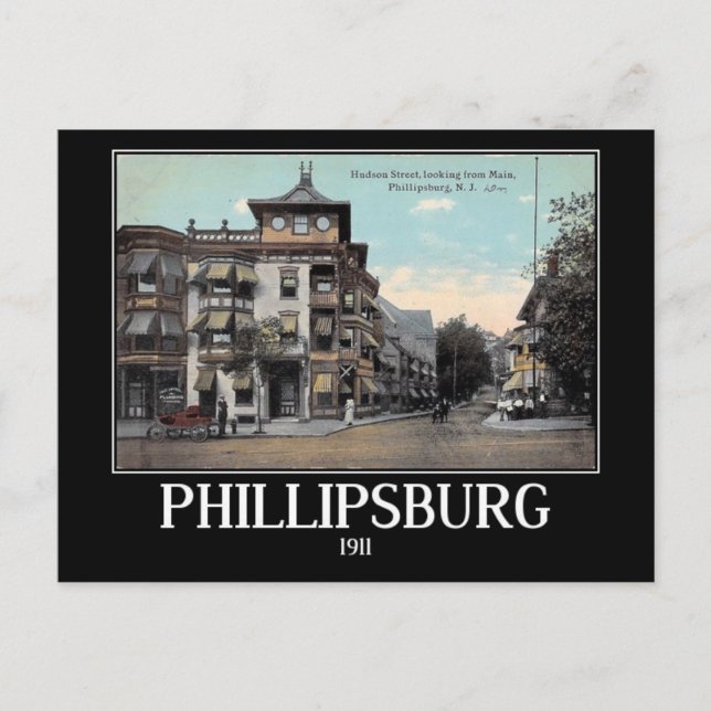 Postal Phillipsburg, Nueva Jersey, Vintage (Anverso)