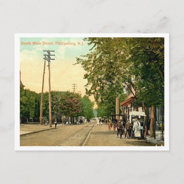 Postal Phillispburg NJ S Main St 1910 (Anverso)